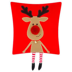 ELSKERJW Christmas Decorations Pillowcase, Xmas Pillow Covers, Deer Accent Square Pillowcase for Couch Sofa Retro Home Bed Holiday Xmas Farmhouse Couch Christmas Red 18 x 18 Inch Red