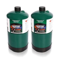 Hotdevil BLUEFIRE(2) 16.4 oz 1Lb Propane tank Replacement Fuel Camping Gas Cylinder Pack of 2 All Purpose Portable Canister mini Propane Gas Tank for Camping Stove Outdoor Backpack Burner Heater Cooking Torch