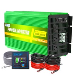 EDECOA 3000W Pure Sine Wave Power Inverter 3000 Watts DC 12V to 110V 120V AC Solar Inverter with 3 Outlets and AC Terminal Block with Remote Controller