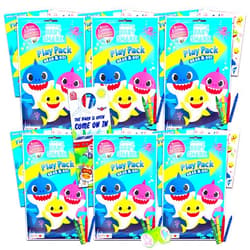 Baby Shark Party Favors Pack ~ Bundle of 6 Baby Shark Play Packs Filled with Stickers, Coloring Books, Crayons (Baby Shark Party Supplies)