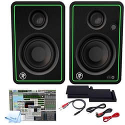 Mackie CR5-X BT Five-Inch Creative Reference Multimedia Bluetooth Monitors Bundle with and Pro Cable Kit Featuring Pro Tools First DAW Music Editing Software + Isolation Pads