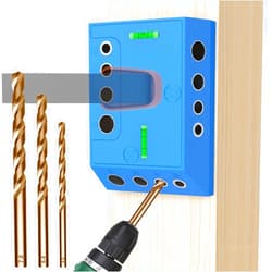CKE Upgraded Drill Guide 30 45 90 Degree Angle Drill Hole Guide Jig with 3 Drill Bits for Angled Straight Hole, Installation for Cable Railing Deck Stair Railing Lag Screw Kit Cable Wood Post DG02