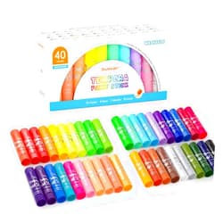 Shuttle Art Tempera Paint Sticks,40 Colors Solid Tempera Paint for Kids, Super Quick-drying, Washable Paint, Works Great on Paper Wood Glass Ceramic Canvas
