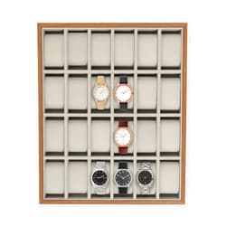 LUGBING 24 Slots Watch Box, Watch Display Storage Case Organizer for Men, Soft Flannelette Lining, Ideal Gift