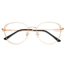 SOJOS Cat Eye Blue Light Blocking Glasses for Woman Hipster Metal Frame Womens Eyeglasses She Young SJ5027