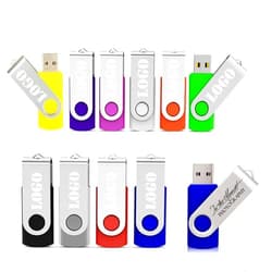 3CPizai 10 Pack USB Flash Drive 2GB Free Custom Personalized Logo, Custom Name USB 2.0 Metal Pendrive, USB Thumb Drive Memory Stick Customize Logo for Company Ads Wedding Gift Photography Vedio(10PCS 2GB)