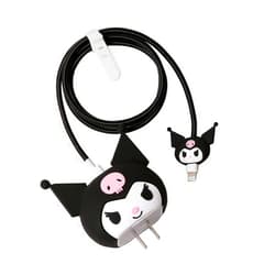 MTYXYTM 3D Cute Cartoon Series Fast Charger Protector for iPhone 18W 20W iPhone 14 13 12 11 Pro Max Fast Charging Cable Charger Head Cover Cable Accessory Data Cable Protective Sleeve, No.07(4in1)