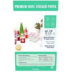 Pikapoka 11x17 Removable Self-adhesive Vinyl Sticker Paper, 30 Pack, Waterproof, Suitable for Laser and Inkjet Printer, Matte (P1117SS110VM)