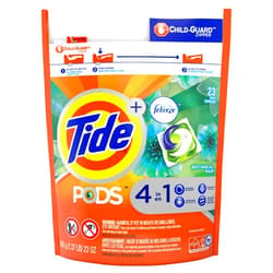 Tide PODS Plus Febreze Odor Defense 4 in 1 HE Turbo Laundry Detergent Pacs, Botanical Rain Scent, 23 Count Bag