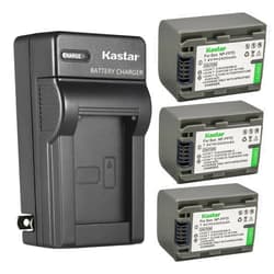 Kastar 3-Pack NP-FP70 / FP71 Battery and AC Wall Charger Replacement for Sony DCR-HC94, DCR-HC96, DCR-SR30, DCR-SR40, DCR-SR50, DCR-SR60, DCR-SR70, DCR-SR80, DCR-SR90, DCR-SR100, HDR-HC3 Camera