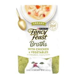 Purina Fancy Feast Lickable Wet Cat Food Broth Topper, Creamy With Chicken and Vegetables - (Pack of 16) 1.4 oz. Pouches
