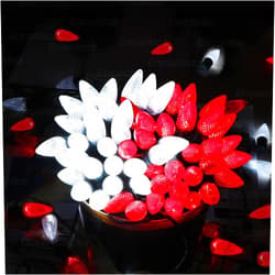 Encoidoz C9 Christmas Lights Outdoor LED String Lights, 100FT 100 Halloween Lights Faceted Strawberry Light Bulbs (4 Spare), Christmas Tree Lights for Indoor Outdoor Home Patio Decor, Red+Cool White