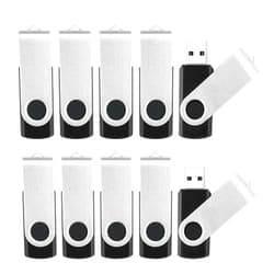 MECHEER 8GB Flash Drive 10 Pack Bulk USB Flash Drives, USB 2.0 Thumb Drive USB Stick for Data Storage Backup, Jump Drive Pen Drive Zip Drive Memory Stick with Indicator, USB Storage Flash Drive Swivel Design