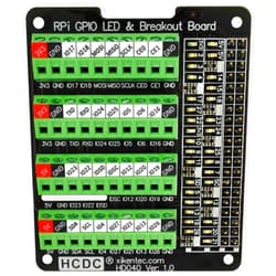 HCDC RPi GPIO Status LED & Terminal Block Breakout Board HAT for Raspberry Pi A+ 3A+ B+ 2B 3B 3B+ 4B