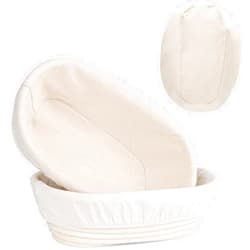 Saint Germain Bakery Premium Round Bread Banneton Basket with Liner - Perfect Brotform Proofing Basket for Making Beautiful Bread (10