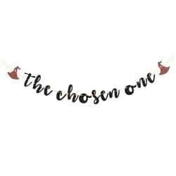 Kaakswa The Chosen One Banner, Wizard Theme 1st Birthday Party Decorations, Harry Magic Theme Baby Shower/One Year Old Birthday Party Supplies, Brown & Black Glitter