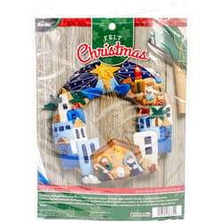 Bucilla Felt Applique Wreath Town of Bethlehem, Size 13 x 12.5-Inch