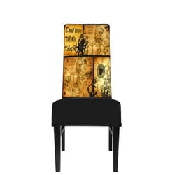 ZYCHKRL Vintage Pirate Ship Sea Ocean Nautical Dining Room Chair Covers,Stretch Chair Slipcover Washable Kitchen Dining Chair Cover Removable Seat Protector, Black