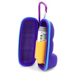 CASEMATIX Asthma Inhaler Case with Lanyard and Clip On Keychain Carabiner, Inhaler Holder Extended to Fit Standard Rescue and New Albuterol Inhaler Devices up to 4 Inches - Includes Asthma Case Only