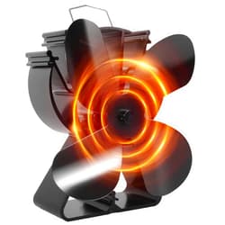 VODA Stove Fan Newly Upgraded 4 Blades Heat Powered Stove Fans for Wood Log Burner Fireplace Larger Air Flow about 240CFM