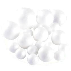 Pllieay 20 Pieces 5 Sizes White Foam Balls Polystyrene Craft Balls Art Decoration Foam Balls for Art, Craft, Household, School Projects and Party Decoration