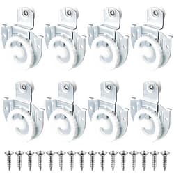 Yaocom 8 Pack Sliding Closet Door Roller Kit Include 8 Sliding Door Rollers Bypass Hardware Knob Adjustable Hooks with 16 Screws for Wardrobe Cabinet (#1, #2)