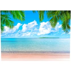 DULUDA 7x5 FT Beach Backdrop Ocean Summer Hubble Island Pink Beach Hawaii Tropical Summer Photography Background Luau Party Decorations for Ladvis Aloha Birthday Wedding Decor Banner Photo Props