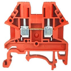 International Connector Dinkle Red DK2.5N-RD DIN Rail Terminal Block Screw Type UL 600V 20A 12-22AWG, Pack of 100