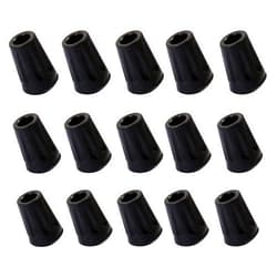 Ruzzut Black Rubber Diamond Trekking Pole Tip Protectors, Hiking Pole Replacement Tips for Trekking Poles, Fits Most Standard Hiking Poles - Shock Absorbing, Adds Grip and Traction