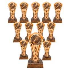 Express Medals 1 to 12 Packs of 6.5 Inch Tall Cobra Football Trophies with 3 Inch Wide Base