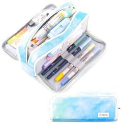 CICIMELON Large Capacity Pencil Case 3 Compartment Pouch Pen Bag for School Teen Girl Boy Men Women (Dream)
