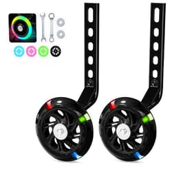 PRUNUS Flash BIKE Training Wheels for 14 16 18 20 Inch.Training Wheels for Kids Bike is Heavy Duty.Bicycle Training Wheels is Suitable Single Speed Bike