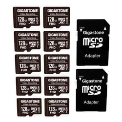 GIGASTONE 128GB 10-Pack Micro SD Card, 4K Video Pro, GoPro, Surveillance, Security Camera, Dash Cam, Drone, 85MB/s MicroSDXC Memory Card UHS-I Class 10, with Adapter