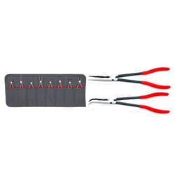KNIPEX 8 Piece Precision Circlip Pliers Set (001958V02) and 2 Piece Extra Long Needle Nose Pliers Set (28 71 280, 28 81 280)