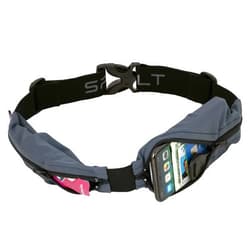 SPIbelt Dual Pocket Pro Running Belt for Adults, Expandable Pockets, Adjustable Waist, No Bounce, Anthracite with Black Zipper