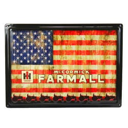 Generic IH McCormick Farmall USA Flag Tin Sign, 17in x 12in 42001