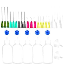 Ehoycq 50ml Glue Precision Tip Applicator Bottle,Needle Tip Squeeze Bottle with 14ga 16ga 18ga 20ga 25ga Blunt Needle Oiler and Storage Caps