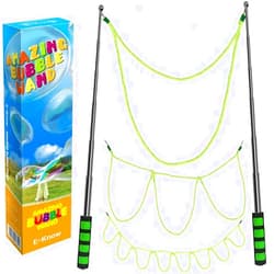 E-Know Bubble Wand,3 Style Giant Bubble Wand Outdoor Toy for Kids, Recyclable Stainless Steel,Telescopic Design Bubble Party Favors, Works Best Bubbleventi Bubble Mix