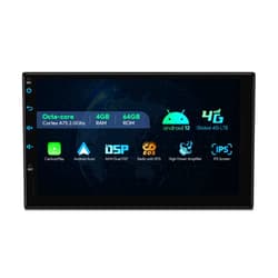 XTRONS Double Din Car Stereo, Android 13 Octa Core 4G RAM 64G ROM Car Radio Player, 7 Inch IPS Touch Screen GPS Navigation Car Head Unit Built-in DSP Car Play Android Auto Support 4G LTE