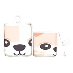 GAIGEO Orange and Pink Bear 2 Pack Clear Plastic Jars with Lids, Large and Medium Size Clear Storage Jars, Spa Jars with Lids