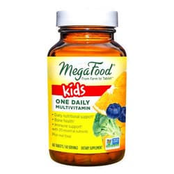 MegaFood Kids One Daily - Kids Vitamins - With Vitamin B, Vitamin C, Vitamin D & Zinc - Bone Health & Immune Support Supplement - Non-GMO, Vegetarian, Made Without 9 Food Allergens - 60 Mini Tabs