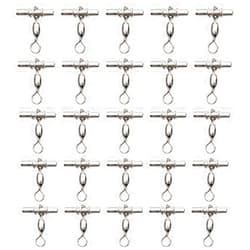 TopHomer Fishing Cross Line 3 Way Swivel, 25Pcs T-Shape Sleeve Swivels for Deep Drop Rigs Heavy Duty Crossline Crane Swivel Connecter Saltwater Fishing Tackle(Black,5#)