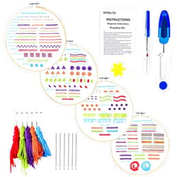 DPSKLTD Beginners Embroidery Kit: Easy Stitch Tutorial for Embroidery Starters - Great Embroidery Dictionary for Beginners - Fun Craft for Adults Kids