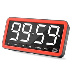 VOCOO Digital Kitchen Timer with 7.8” Extra Large Display, Magnetic LED, with 3 Brightness, 4 Alarms and 3 Volume Levels, Battery Powered Countdown Count Up Timer for Cooking, Classroom, Home Gym