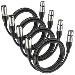 EBXYA XLR Cable 3ft 4 Packs - Premium Balanced Microphone Cable with 3-Pin XLR Male to Female Mic Speaker Cable, Black