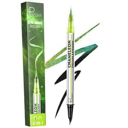 Pudaier Black and Multichrome Waterproof Liquid Eyeliner, Stay All Day Eye Liner Pen with Precise Tips for Women, Smudge-Proof & Transfer-Resistant, Vegan & Cruelty-Free