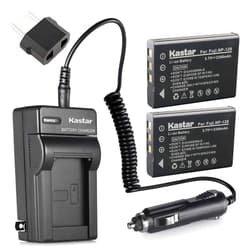 Kastar 2X Battery + Charger for Fujifilm NP-120 Pentax D-LI7 Ricoh DB-43 & FinePix 603 FinePix F10 F11 M603, KYOCERA Contax Tvs, Caplio 300G 400G G3 R330 RR10 RX, Contax BP-1500, Besteker DV-108