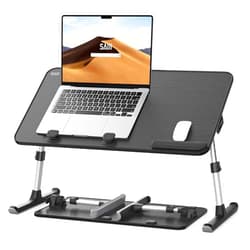 SAIJI Laptop Desk for Bed, SAIJI Height & Angle Adjustable Laptop Stand for Bed, Lap Desk Bed Tray Table, Light Weight Foldable Portable Laptop table for Couch Sofa Chair Floor Desk for Adults, Kids (Black)