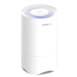 Rosekm Small Air Purifier for Home Bedroom, Personal Desk Mini Air Purifier, Room Hepa Air Purifier Fresheners Cleaner for Dorm, Pets, Smoke, Desktop, Office (White)