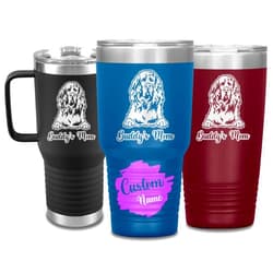 Generic Personalized Gordon Setter Dog Mom Dad Christmas Travel Tumbler, Custom Gordon Setter Dog Owner, Engraved Dog Keepsake For Grandpa Grandma
